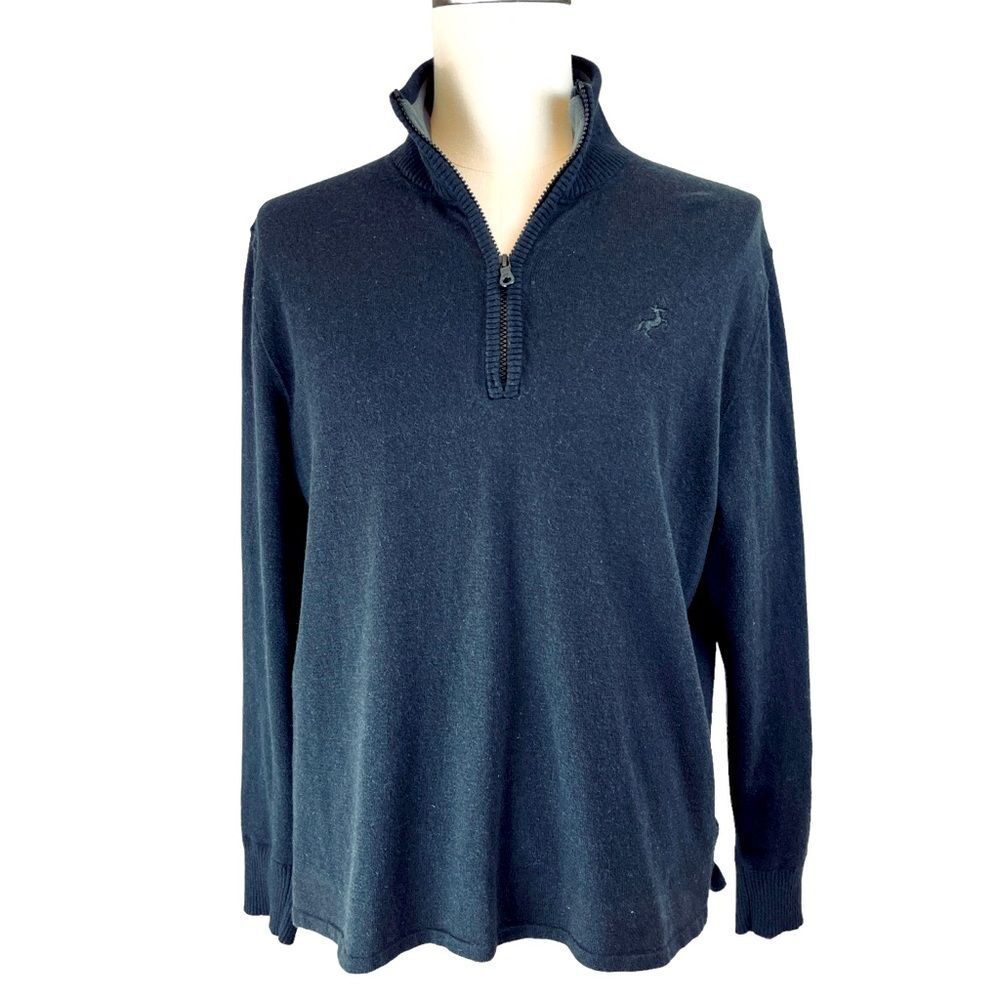 THE NORTH FACE Black Wool Blend 1/4 Zip Sweater Sz Large‎ Long Sleeve Pullover